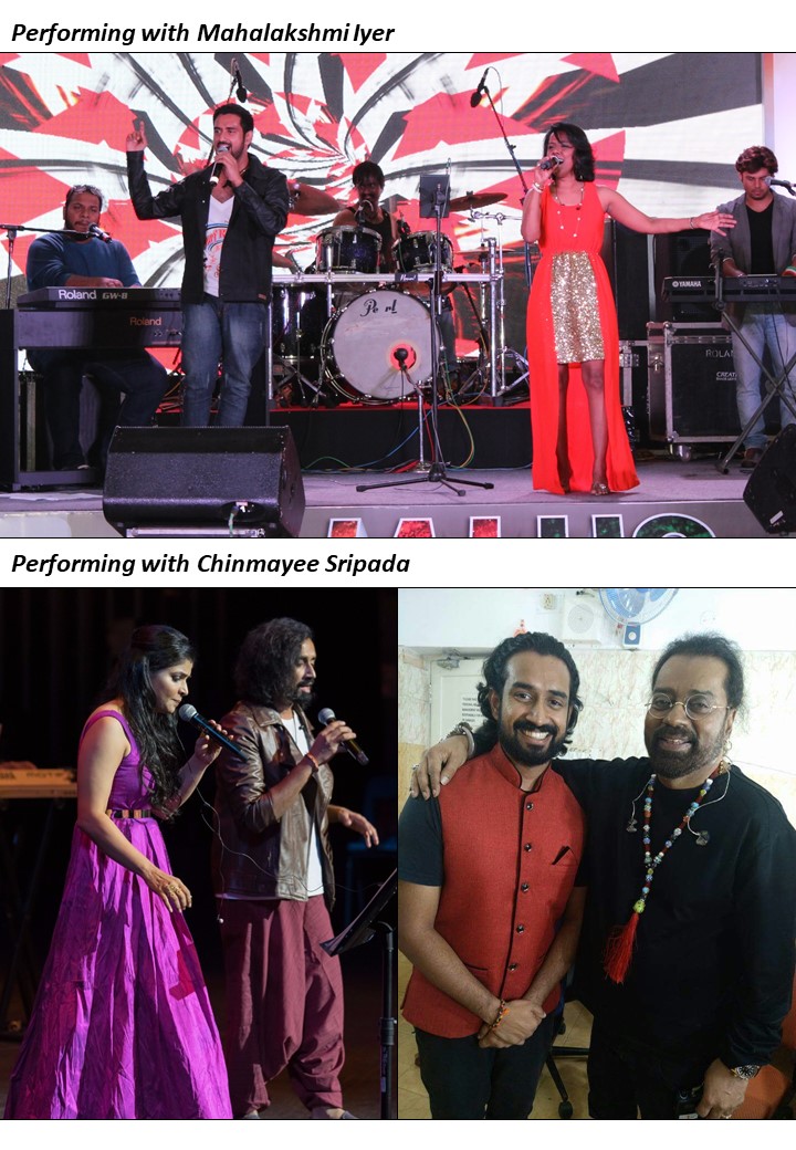 Kartik Raman Performing with mahalakshmi Iyer and Chinmayee Sripada