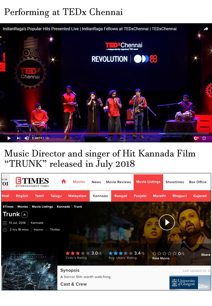 Kartik Raman Performing at TEDx Chennai and Music director